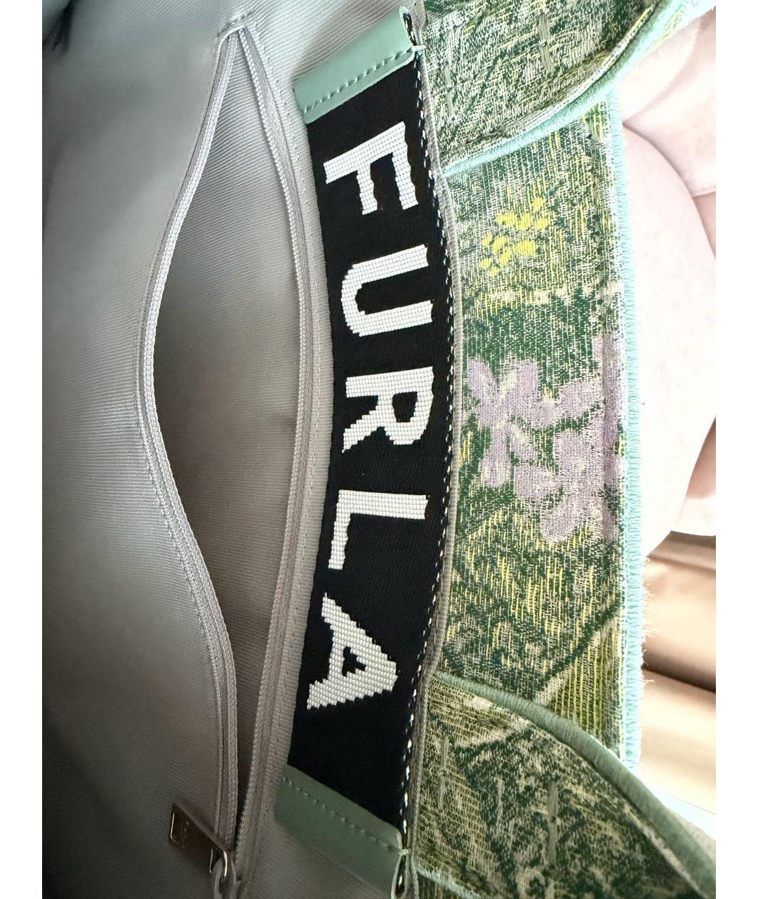 FURLA Бирюзовая жаккардовая пляжная сумка, фото 6