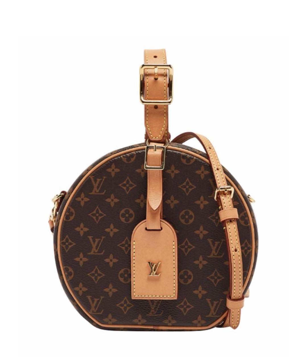 LOUIS VUITTON Коричневая кожаная сумка с короткими ручками, фото 1