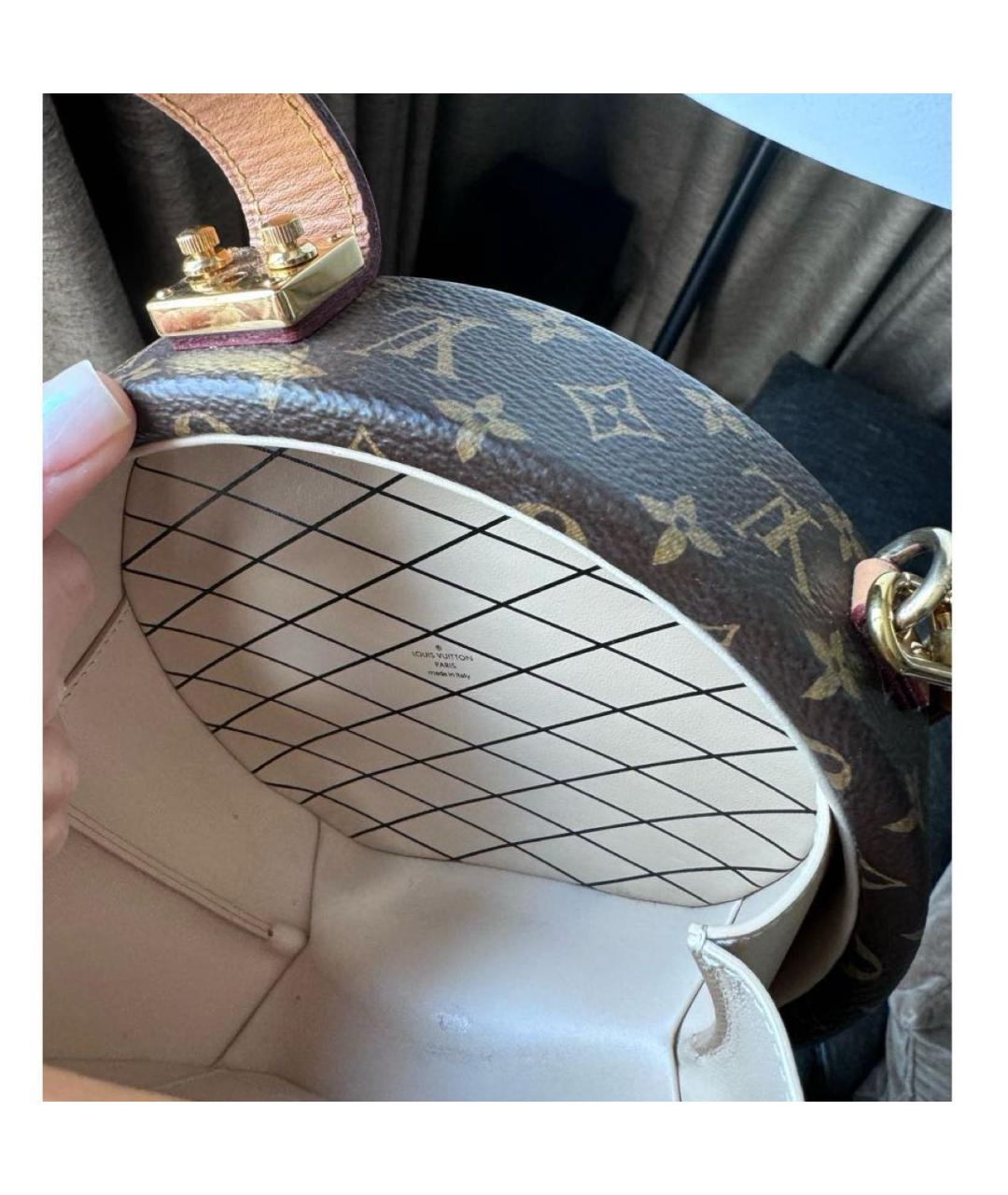 LOUIS VUITTON Коричневая кожаная сумка с короткими ручками, фото 3