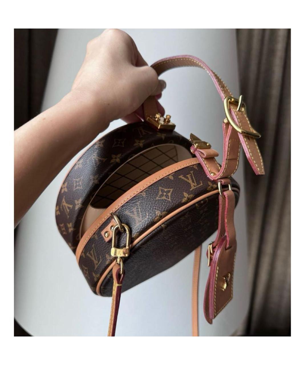 LOUIS VUITTON Коричневая кожаная сумка с короткими ручками, фото 2