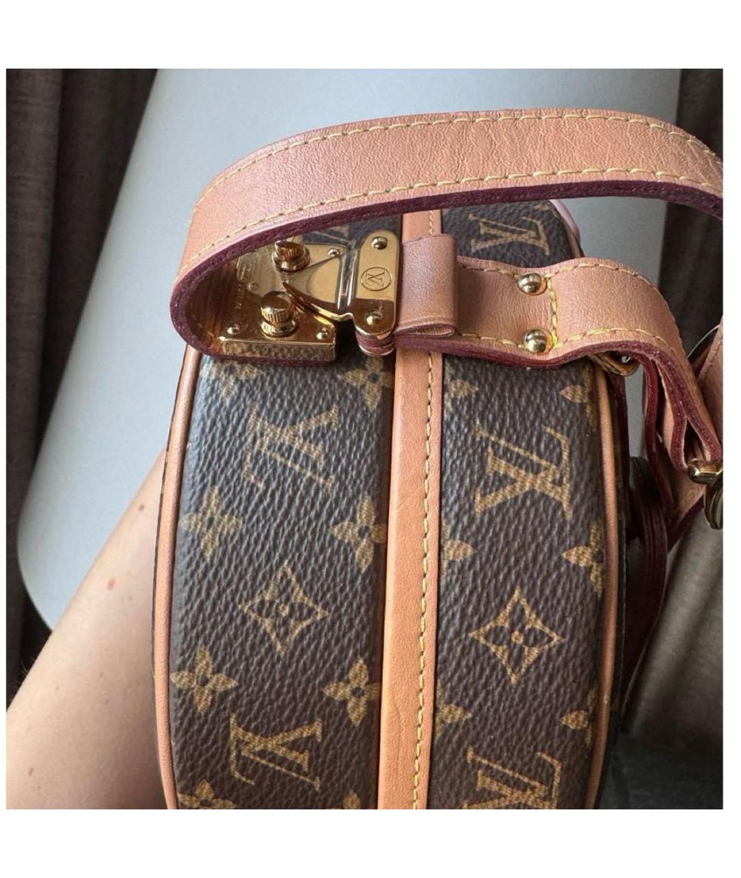 LOUIS VUITTON Коричневая кожаная сумка с короткими ручками, фото 5