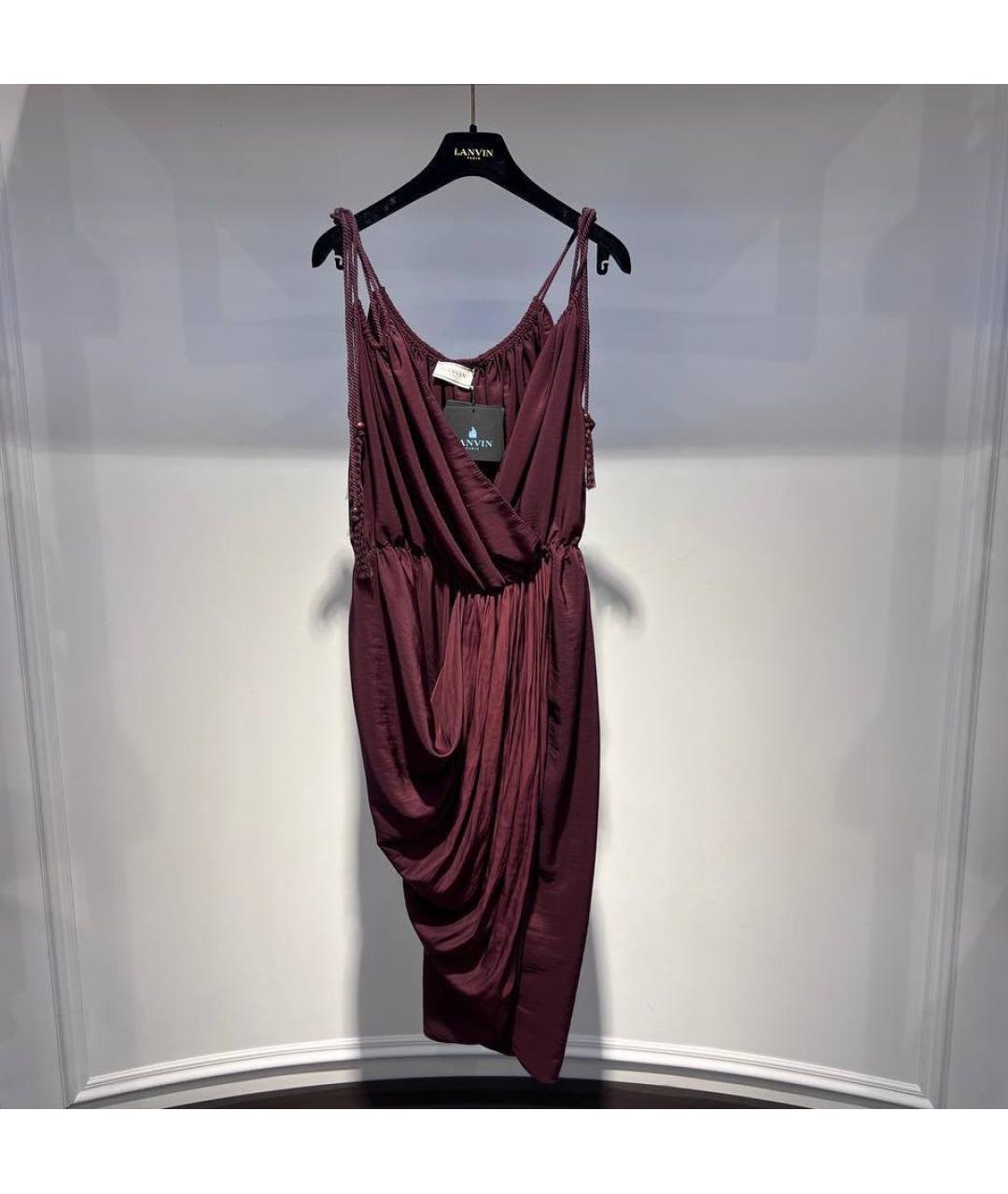 LANVIN Бордовое вечернее платье, фото 7