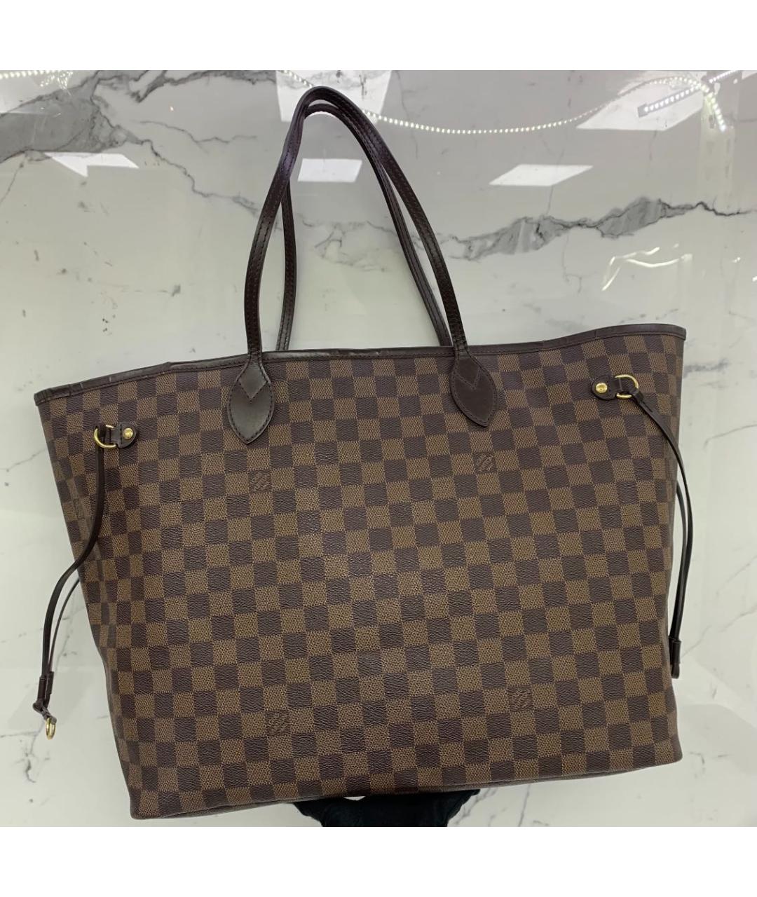 LOUIS VUITTON Коричневая канва сумка тоут, фото 2
