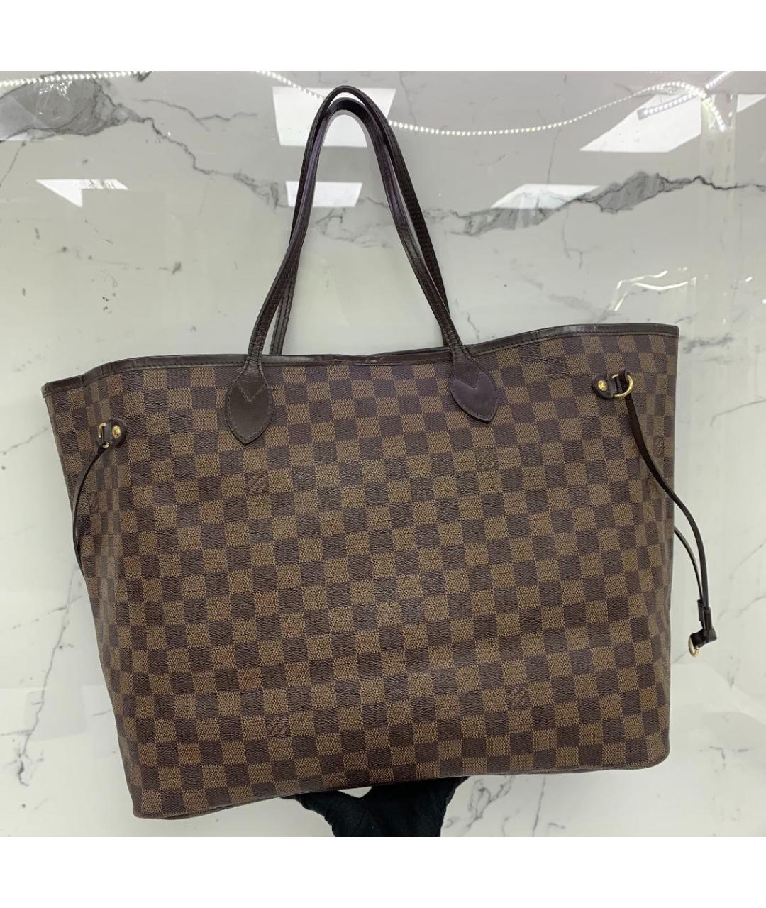 LOUIS VUITTON Коричневая канва сумка тоут, фото 4