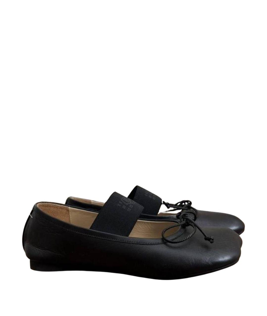 MM6 MAISON MARGIELA Черные кожаные балетки, фото 1