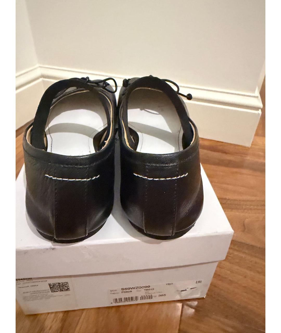 MM6 MAISON MARGIELA Черные кожаные балетки, фото 6