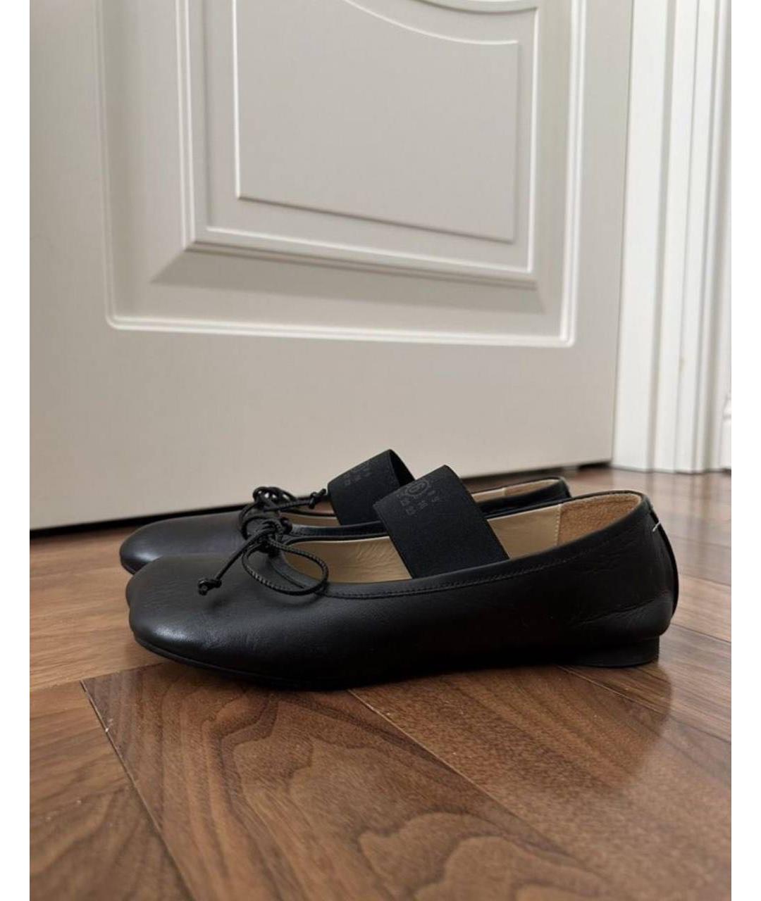 MM6 MAISON MARGIELA Черные кожаные балетки, фото 4