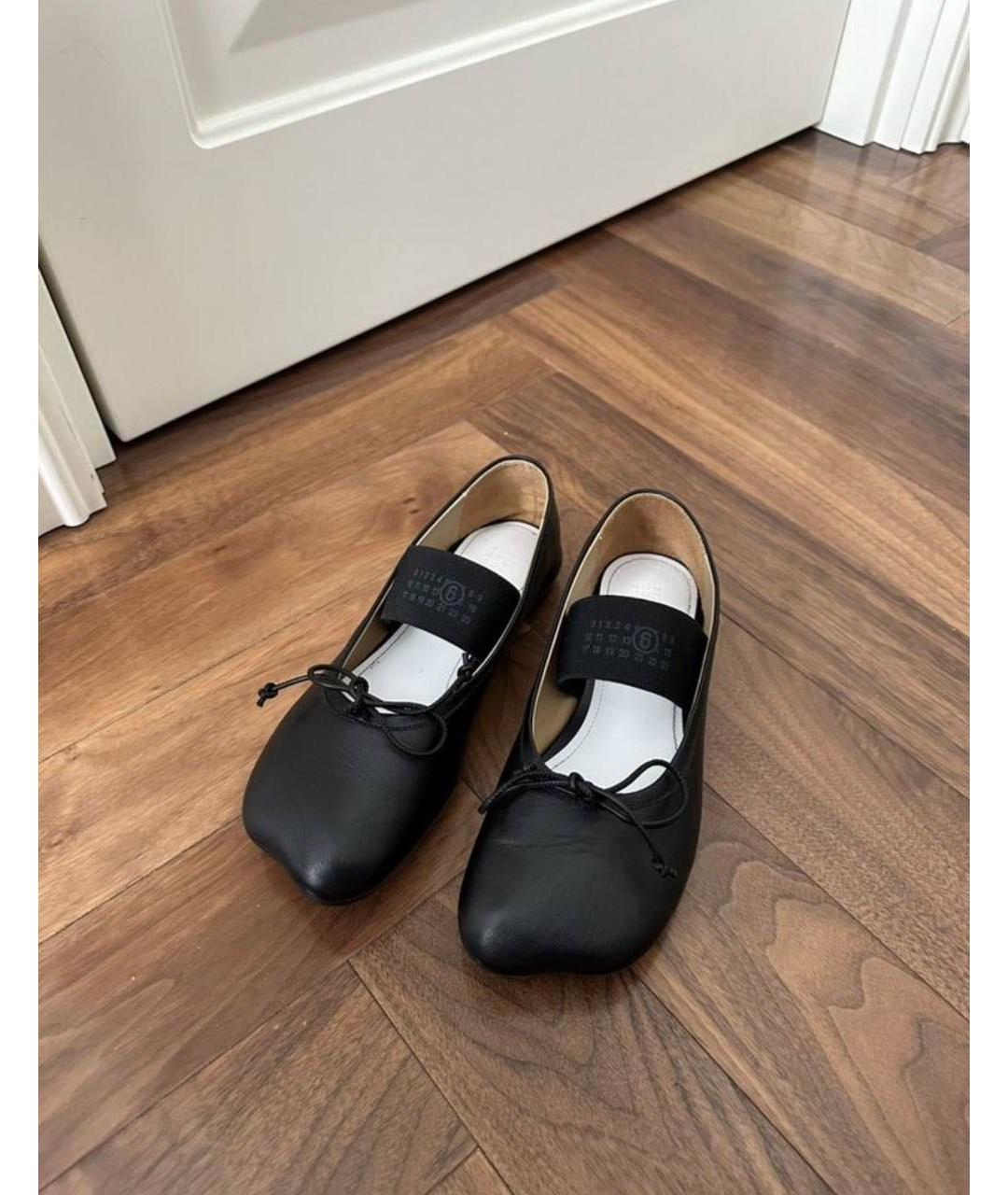 MM6 MAISON MARGIELA Черные кожаные балетки, фото 2