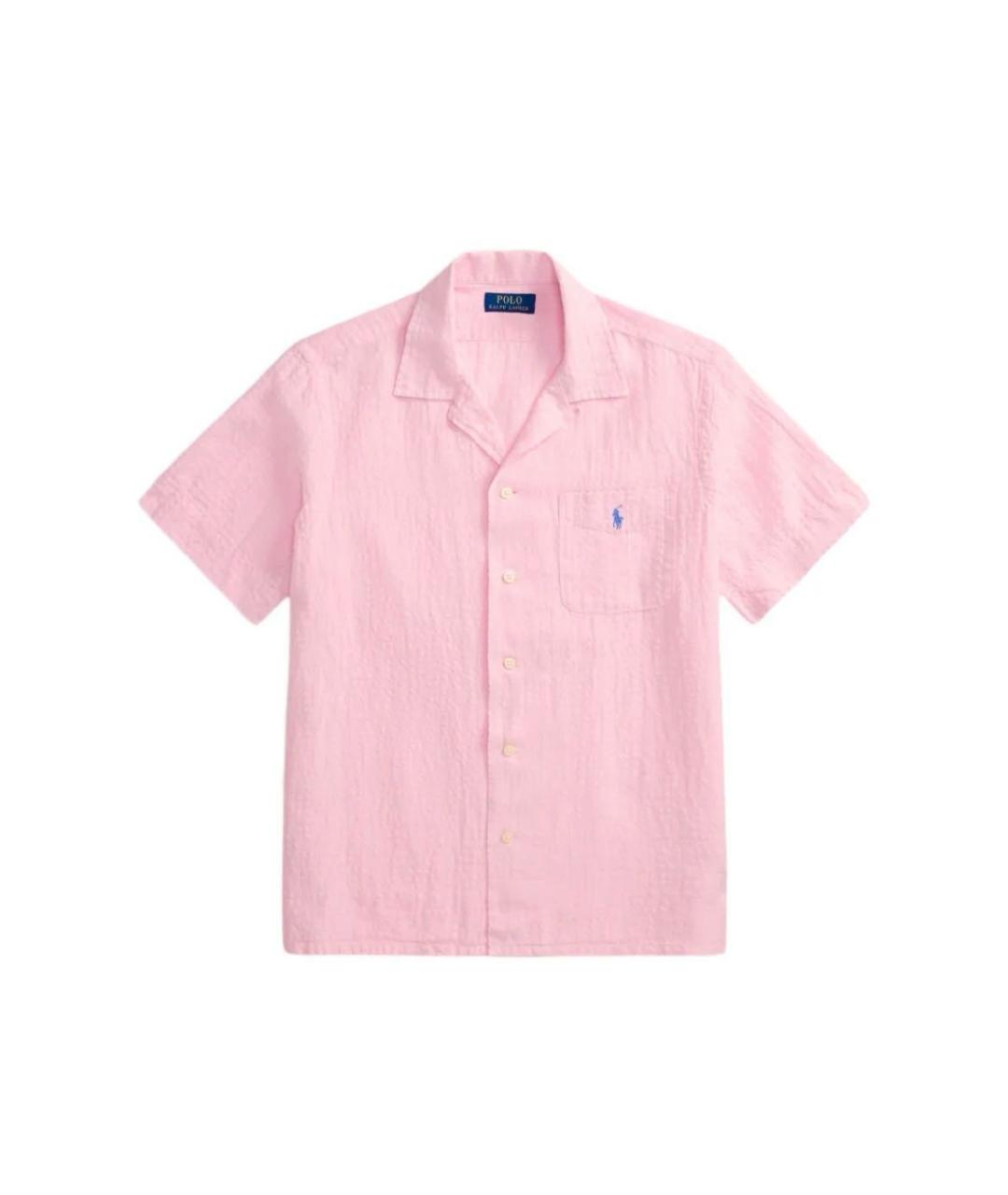 POLO RALPH LAUREN Розовая льняная кэжуал рубашка, фото 1