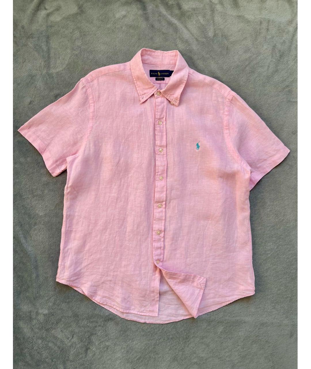POLO RALPH LAUREN Розовая льняная кэжуал рубашка, фото 2