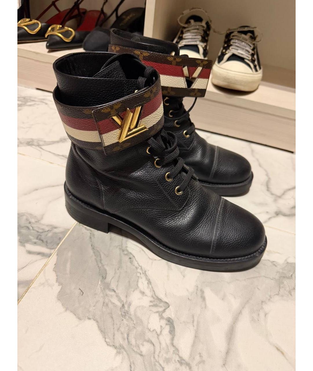 LOUIS VUITTON Черные кожаные ботинки, фото 7