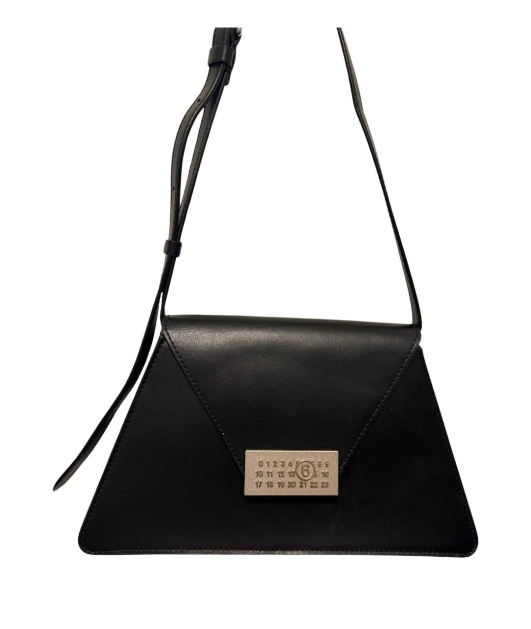 MM6 MAISON MARGIELA Черная кожаная сумка через плечо, фото 1