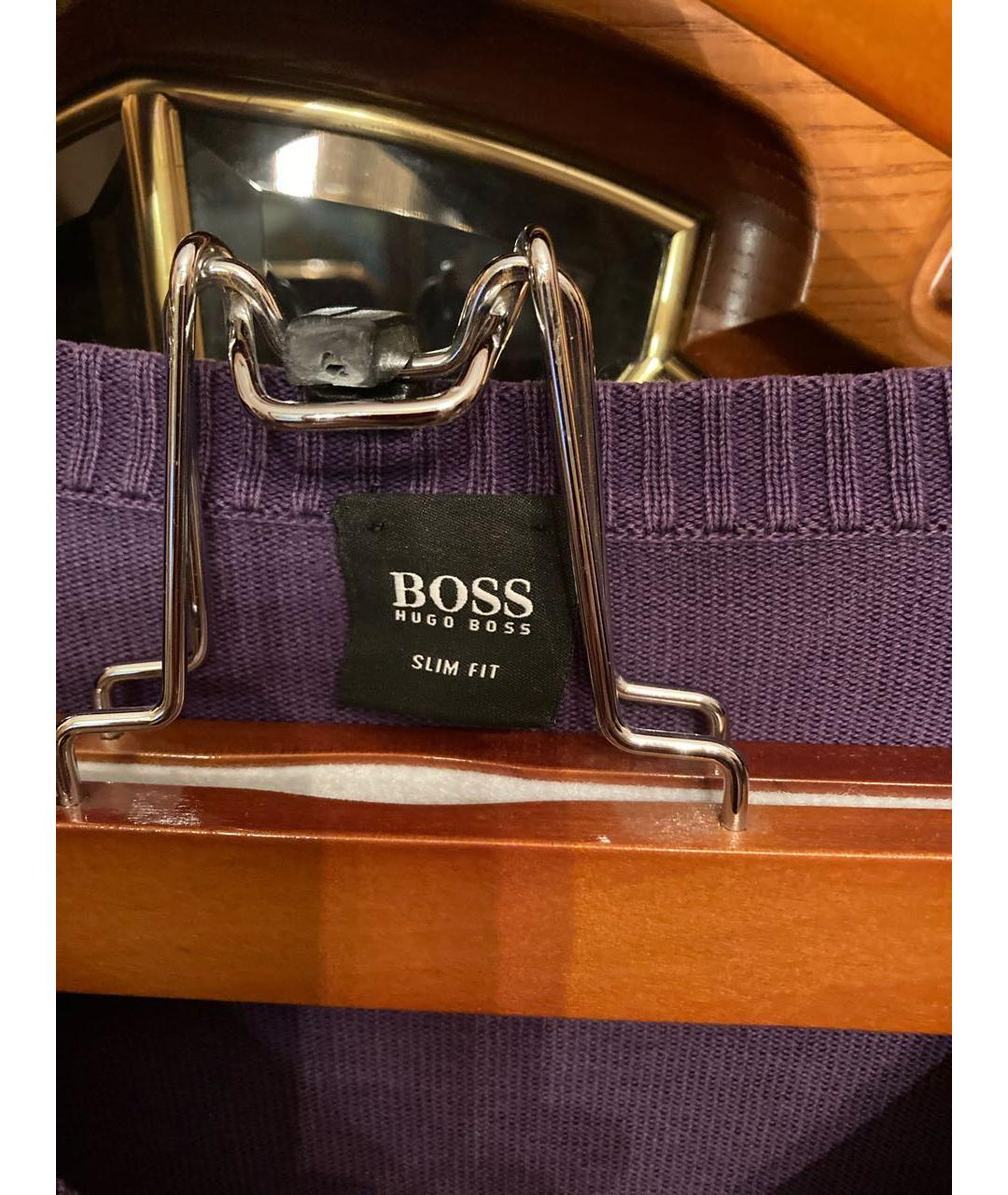 HUGO BOSS Фиолетовый хлопковый джемпер / свитер, фото 3