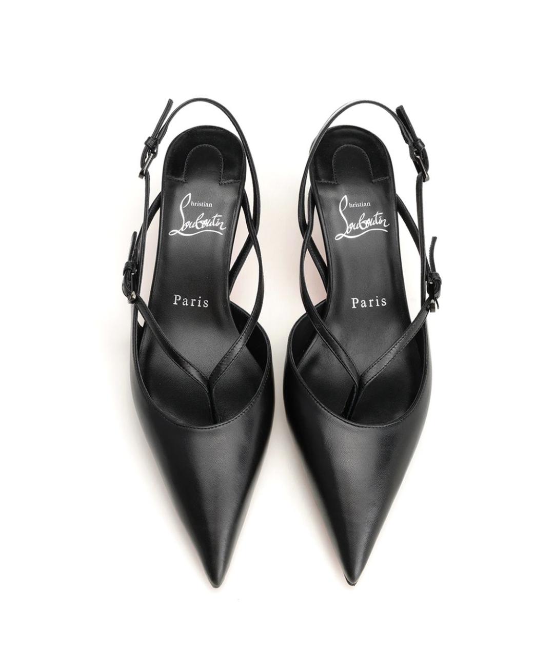CHRISTIAN LOUBOUTIN Черные кожаные туфли, фото 5