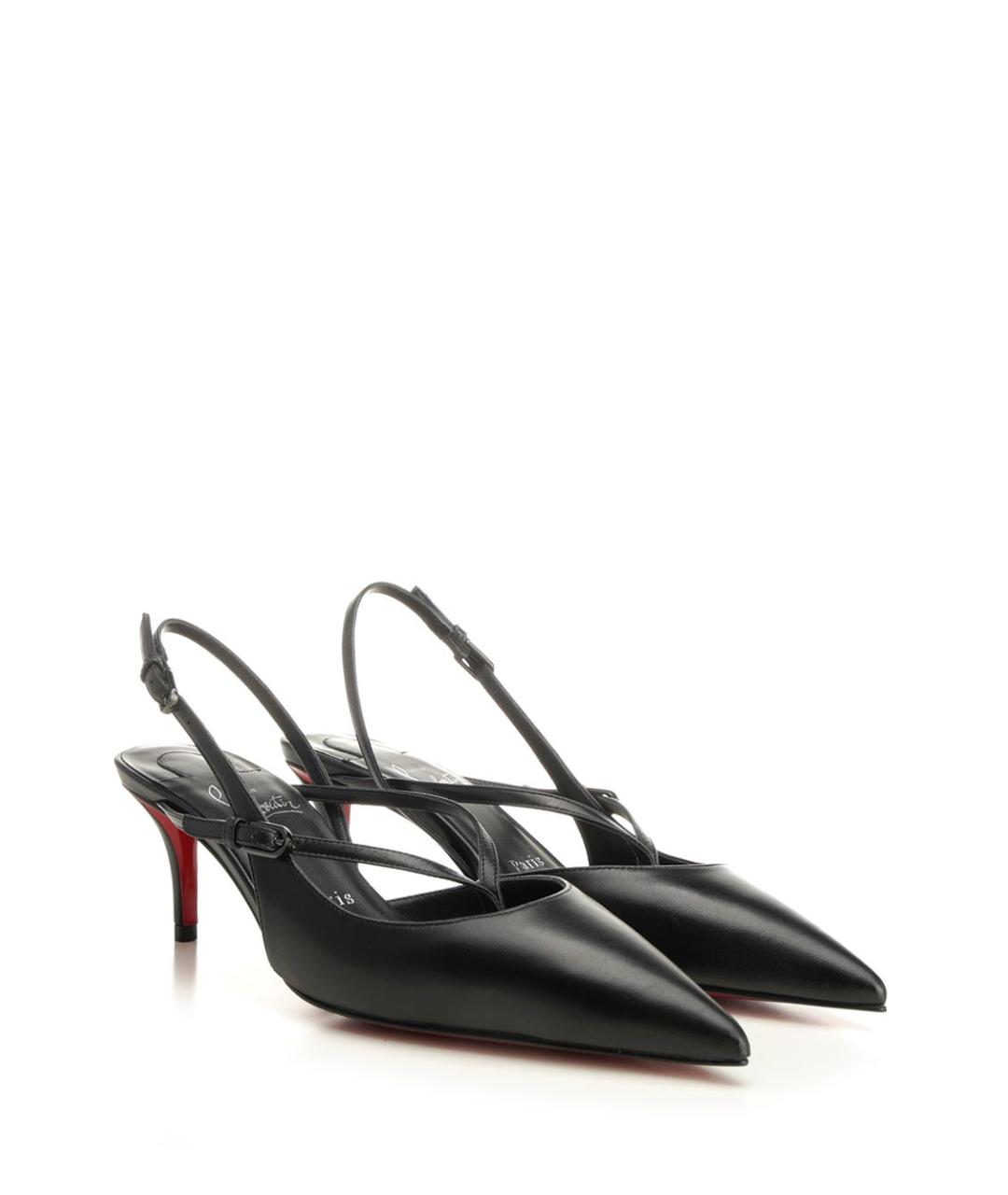 CHRISTIAN LOUBOUTIN Черные кожаные туфли, фото 2
