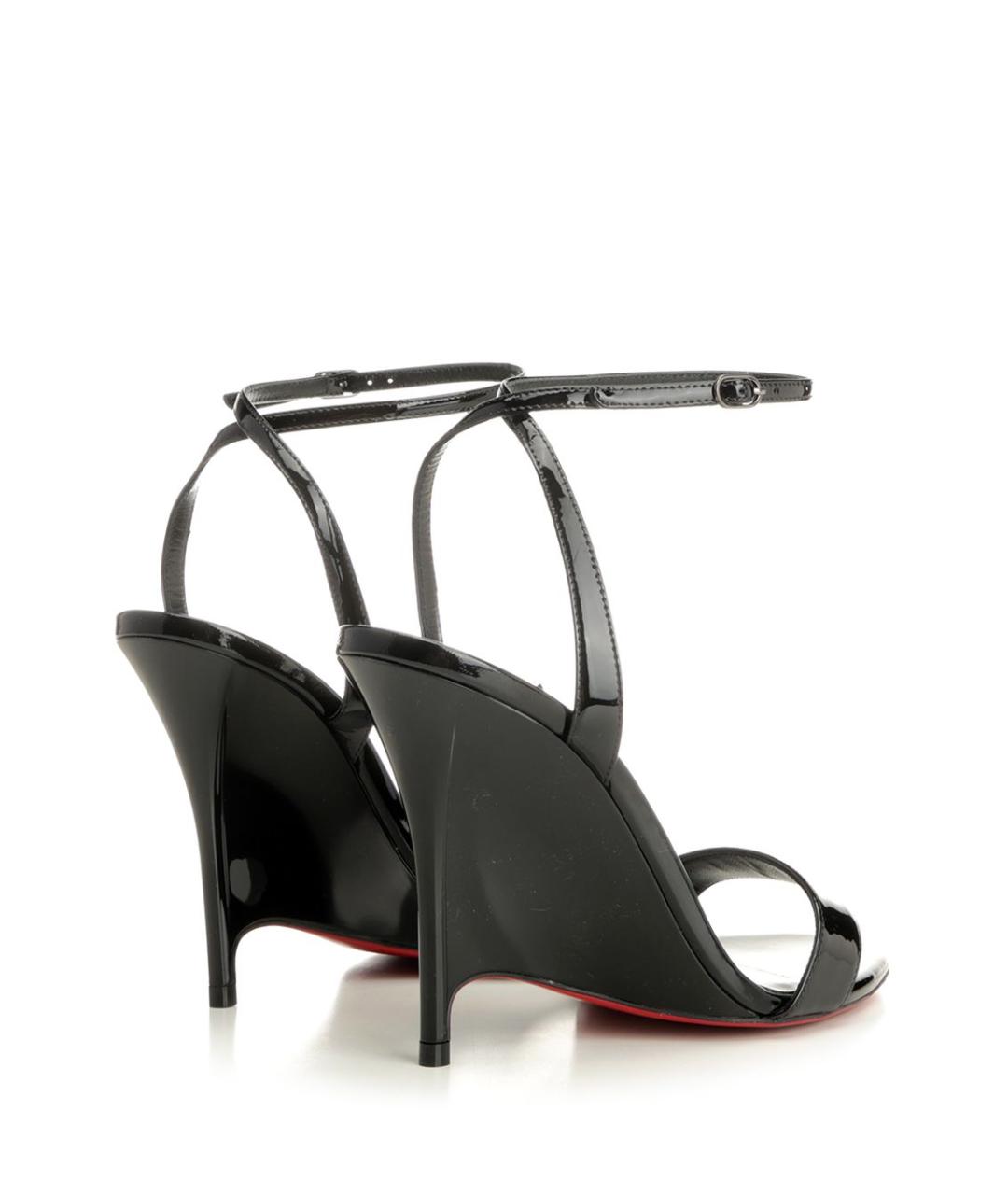 CHRISTIAN LOUBOUTIN Черные кожаные босоножки, фото 3