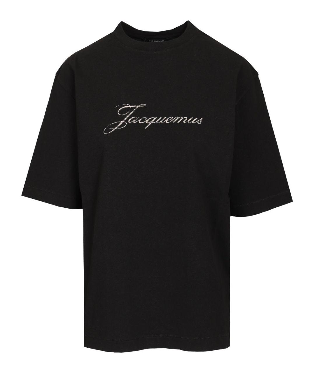 JACQUEMUS Черная хлопковая футболка, фото 1