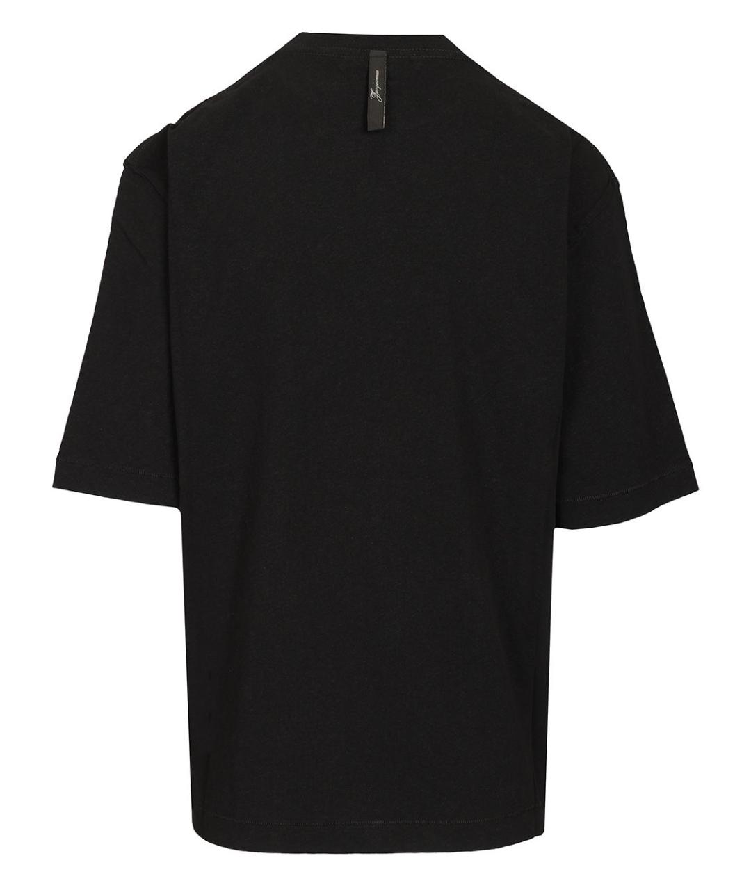 JACQUEMUS Черная хлопковая футболка, фото 2