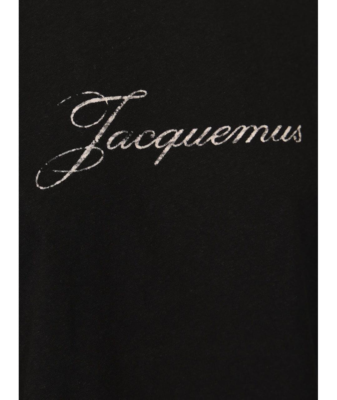 JACQUEMUS Черная хлопковая футболка, фото 3