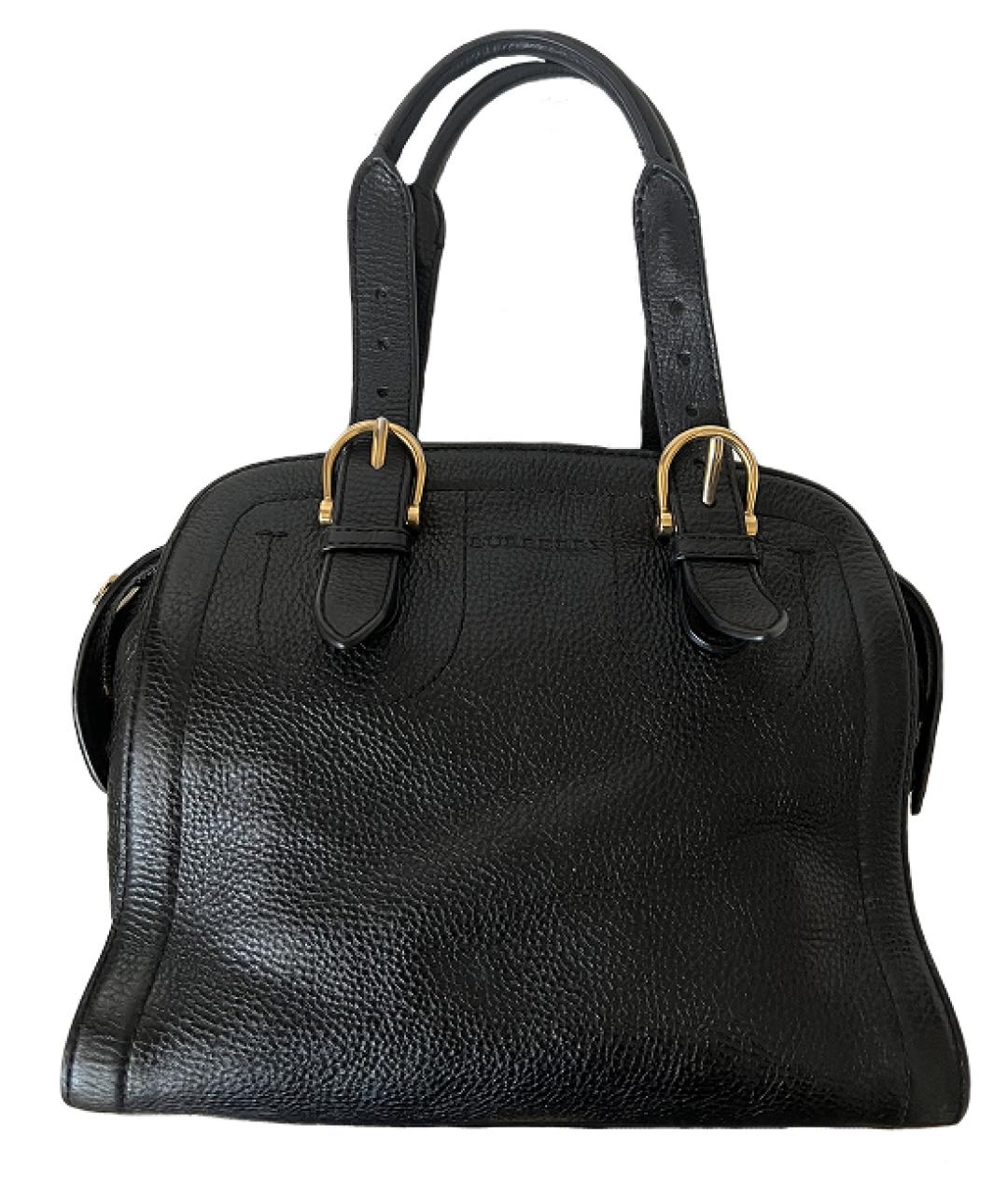 BURBERRY Черная кожаная сумка с короткими ручками, фото 9