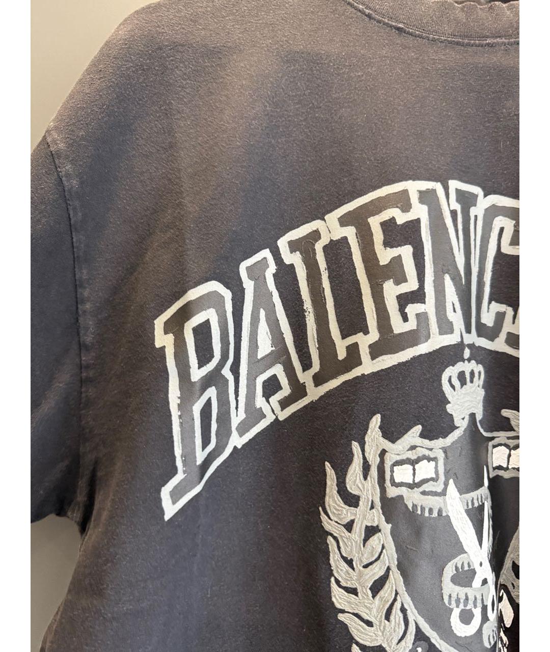 BALENCIAGA Черная хлопковая футболка, фото 8