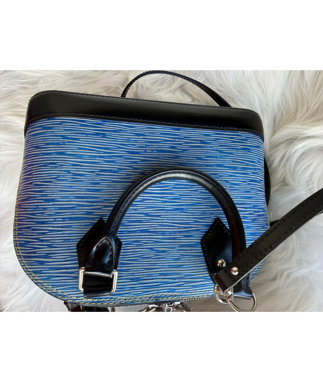 LOUIS VUITTON Синяя кожаная сумка через плечо, фото 4