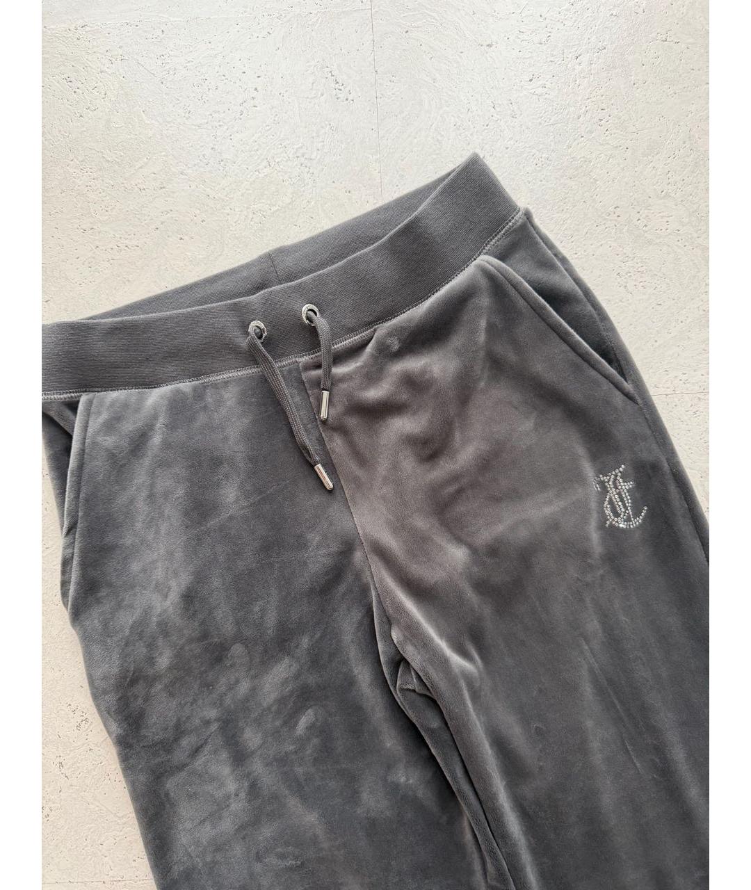 JUICY COUTURE Антрацитовый велюровый спортивные костюмы, фото 5