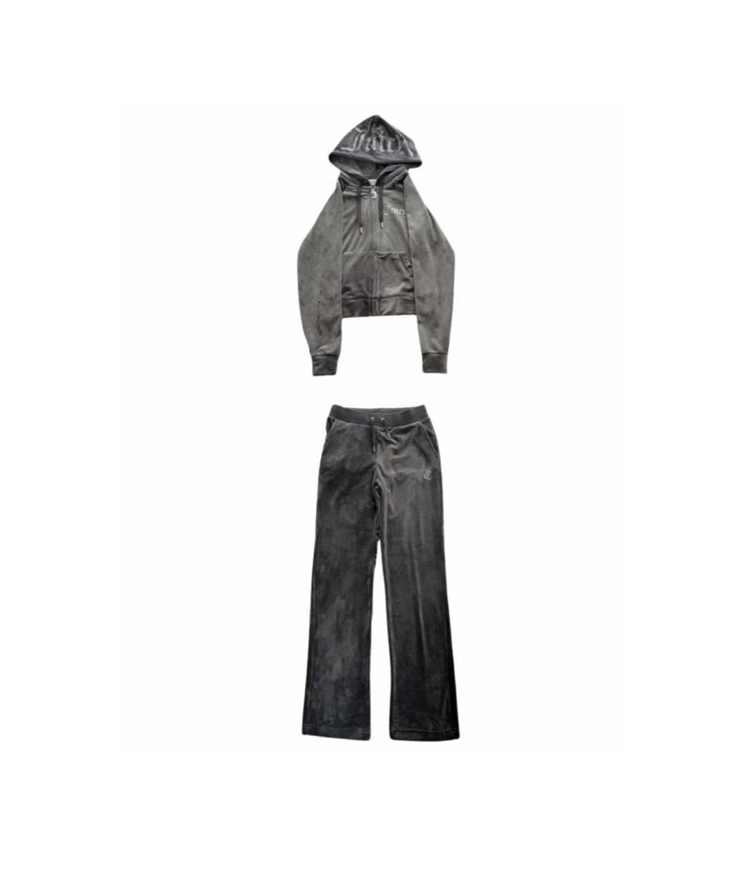 JUICY COUTURE Антрацитовый велюровый спортивные костюмы, фото 9