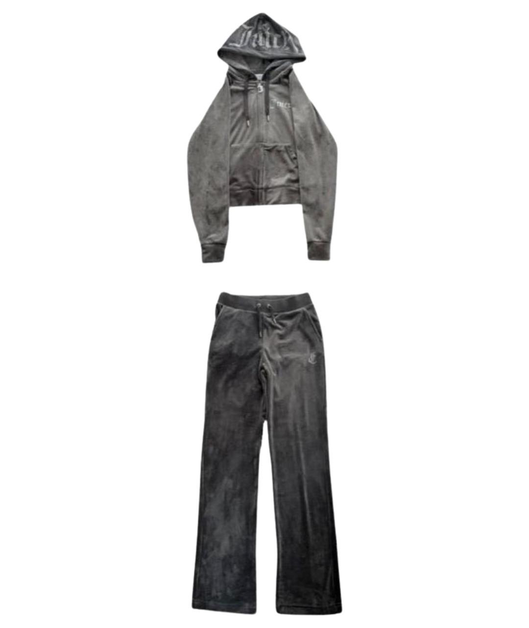 JUICY COUTURE Антрацитовый велюровый спортивные костюмы, фото 1