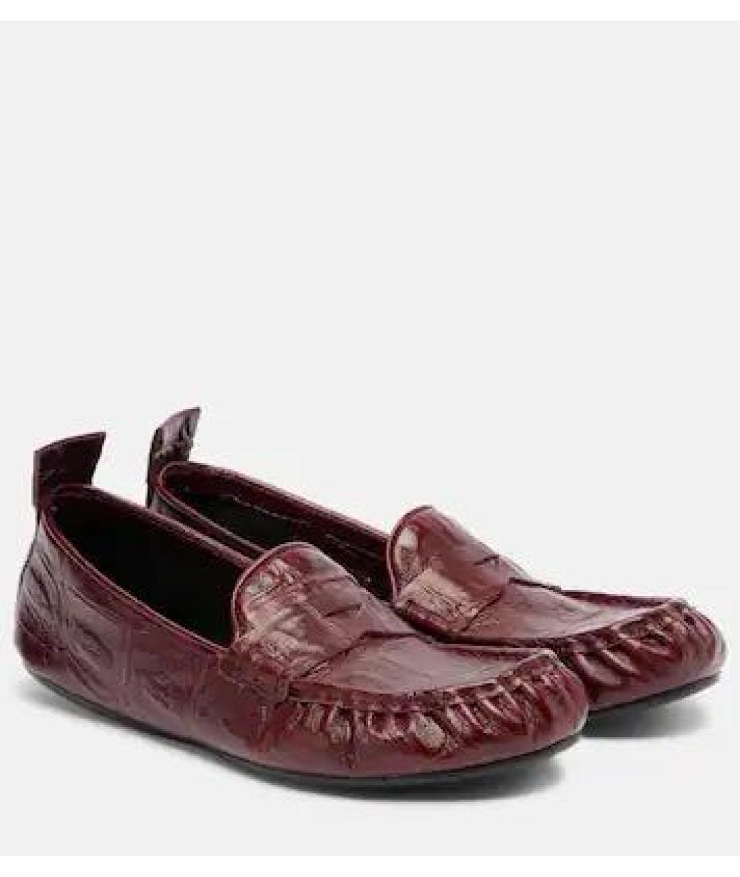 ACNE STUDIOS Бордовые кожаные лоферы, фото 2