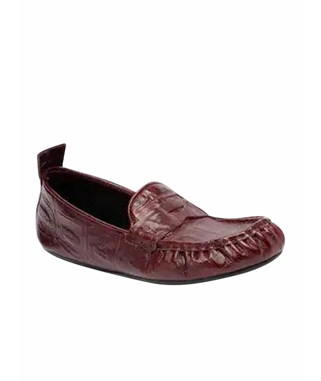 ACNE STUDIOS Бордовые кожаные лоферы, фото 1