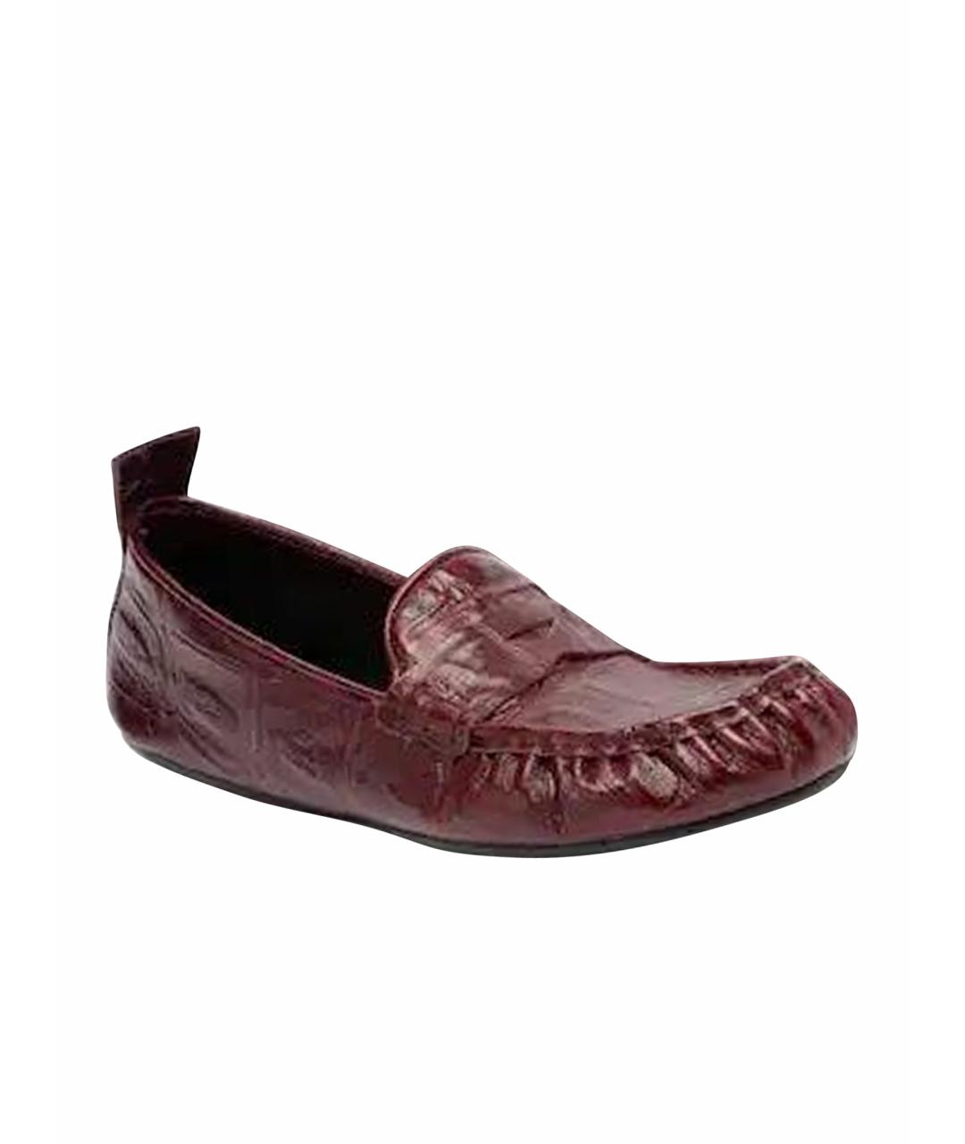 ACNE STUDIOS Бордовые кожаные лоферы, фото 9