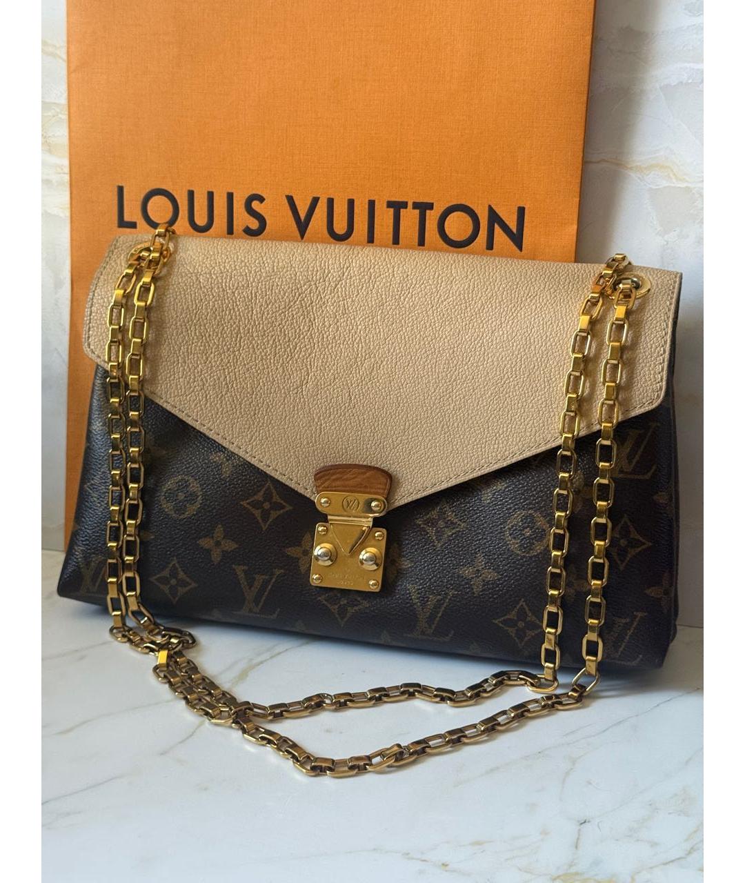 LOUIS VUITTON Коричневая канва сумка через плечо, фото 9