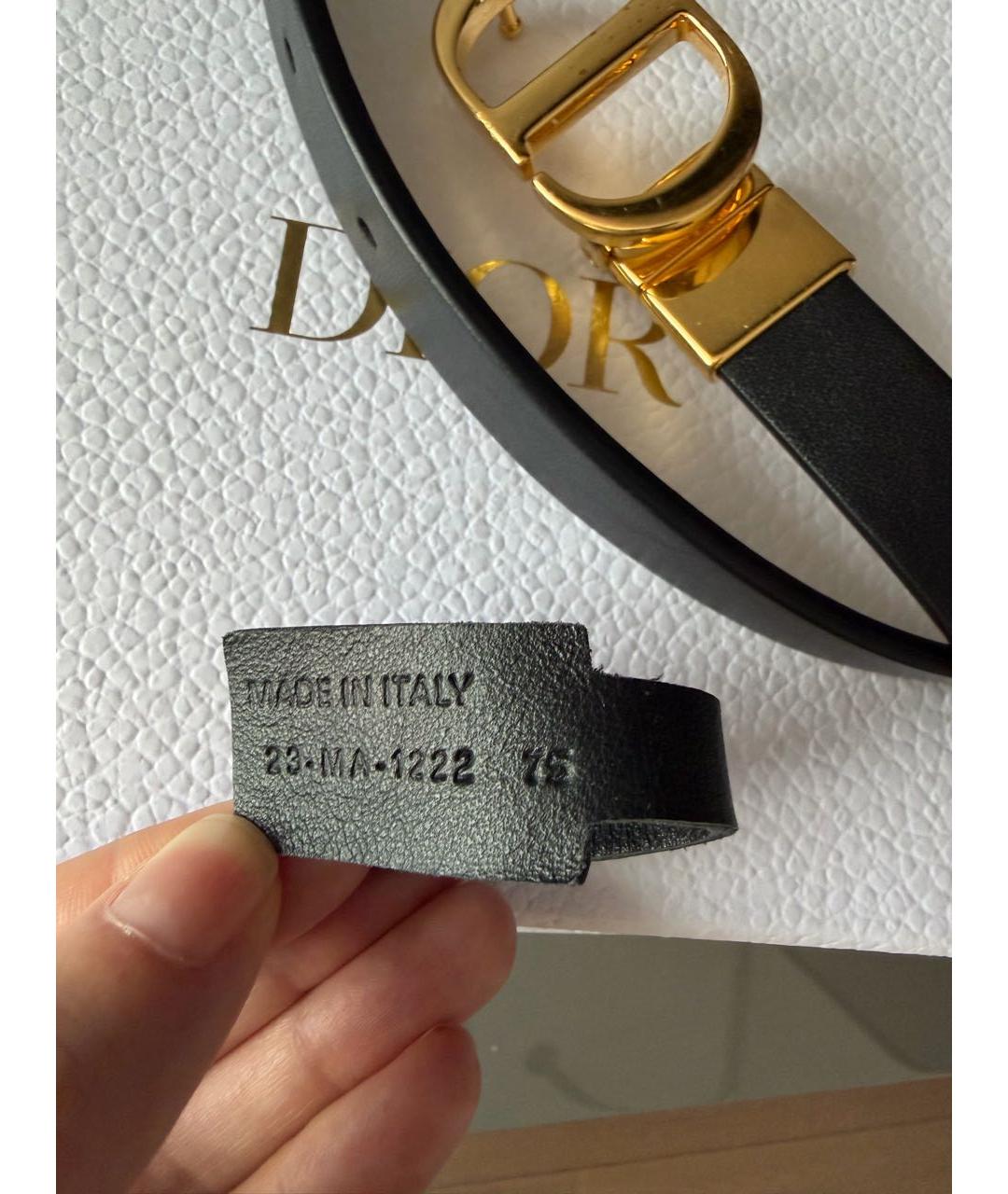 CHRISTIAN DIOR Черный кожаный ремень, фото 3