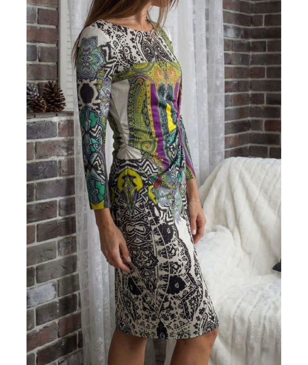 ETRO Мульти шелковое повседневное платье, фото 3