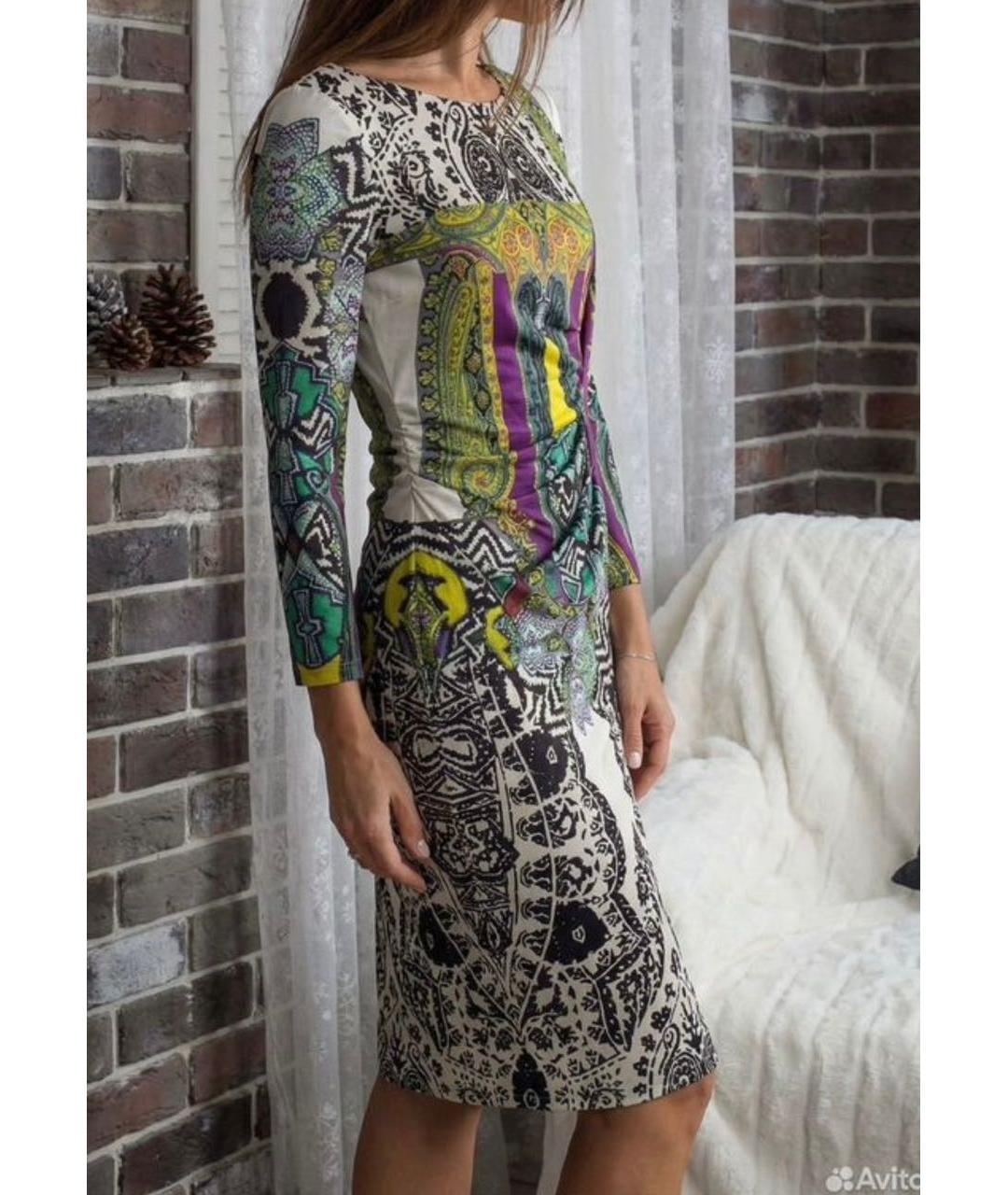 ETRO Мульти шелковое повседневное платье, фото 2