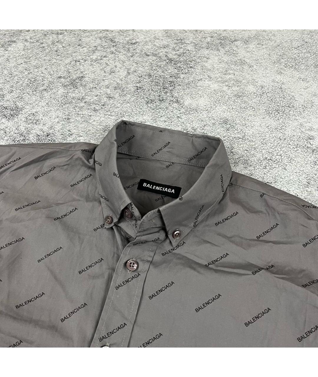 BALENCIAGA Серая хлопковая кэжуал рубашка, фото 3