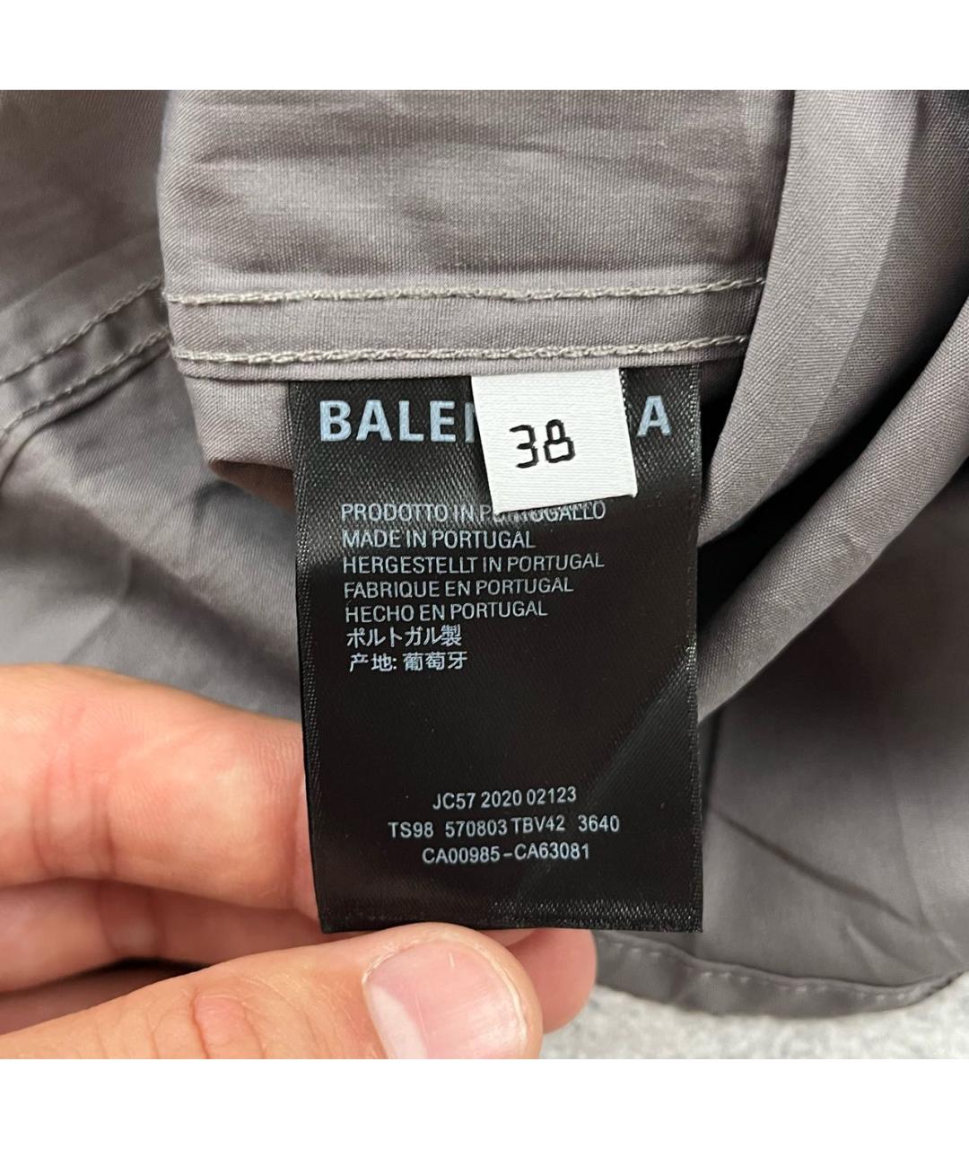 BALENCIAGA Серая хлопковая кэжуал рубашка, фото 8