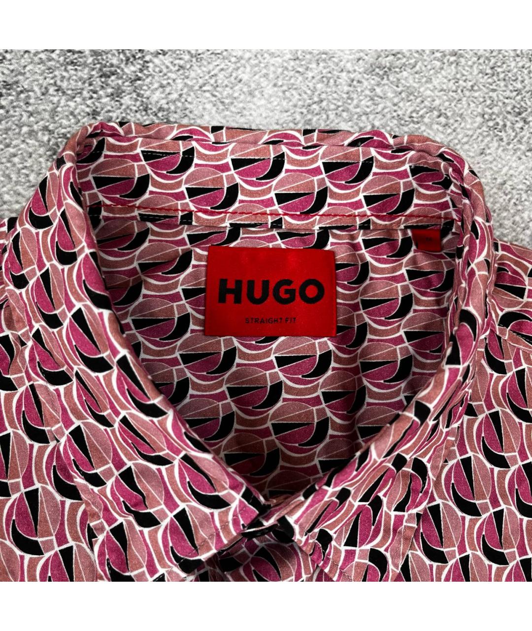 HUGO BOSS Розовая хлопковая кэжуал рубашка, фото 4