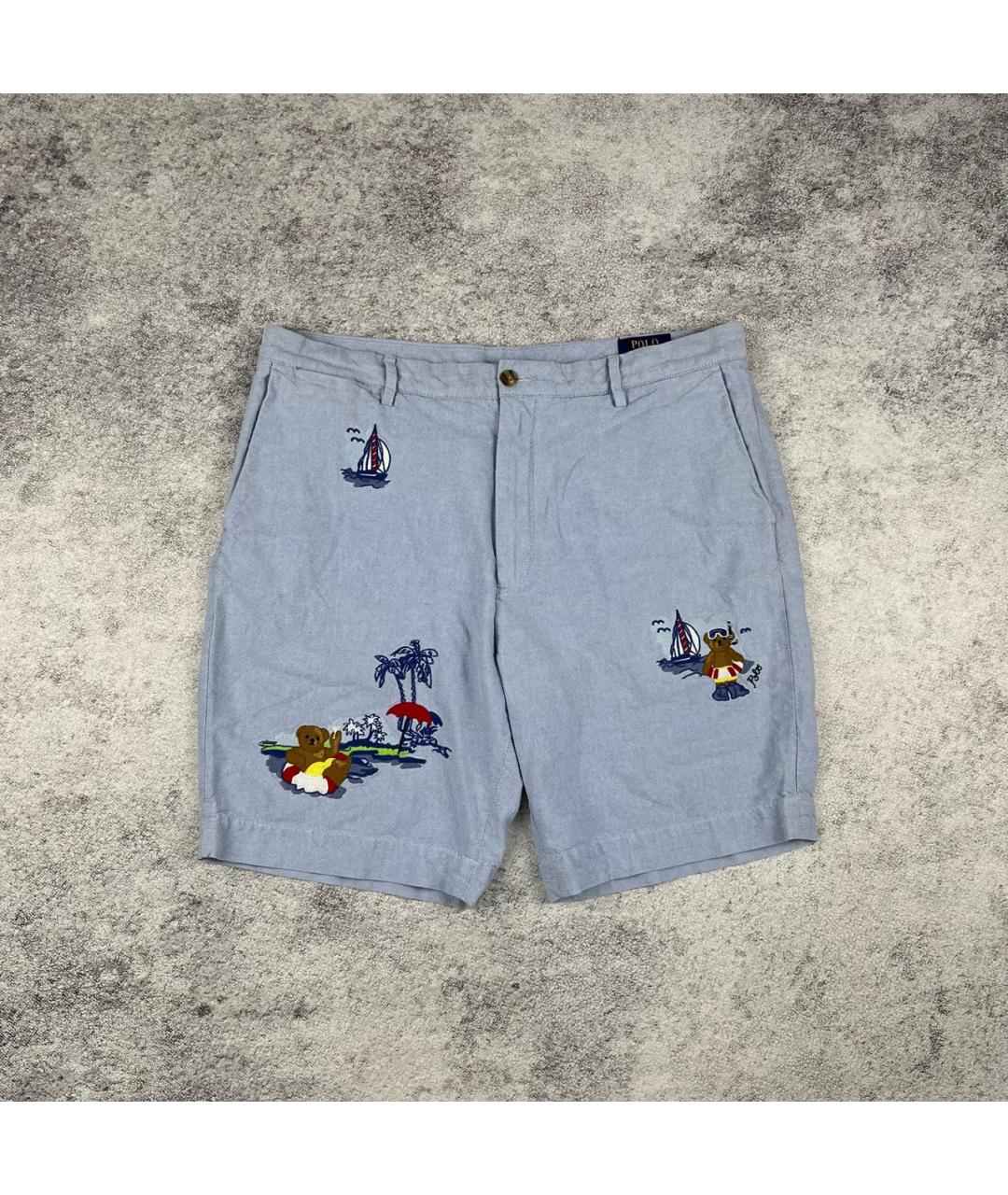 POLO RALPH LAUREN Голубые хлопковые шорты, фото 9