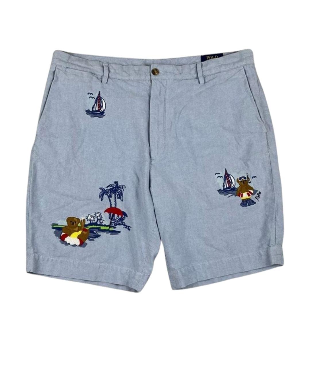 POLO RALPH LAUREN Голубые хлопковые шорты, фото 1