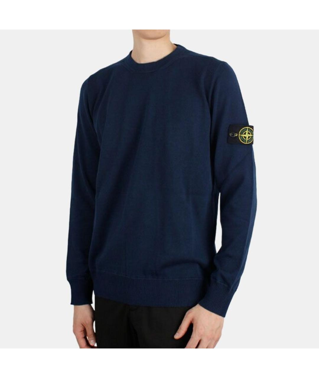 STONE ISLAND Темно-синий джемпер / свитер, фото 3