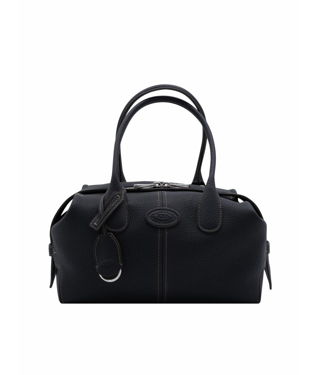 TOD'S Черная кожаная сумка с короткими ручками, фото 1