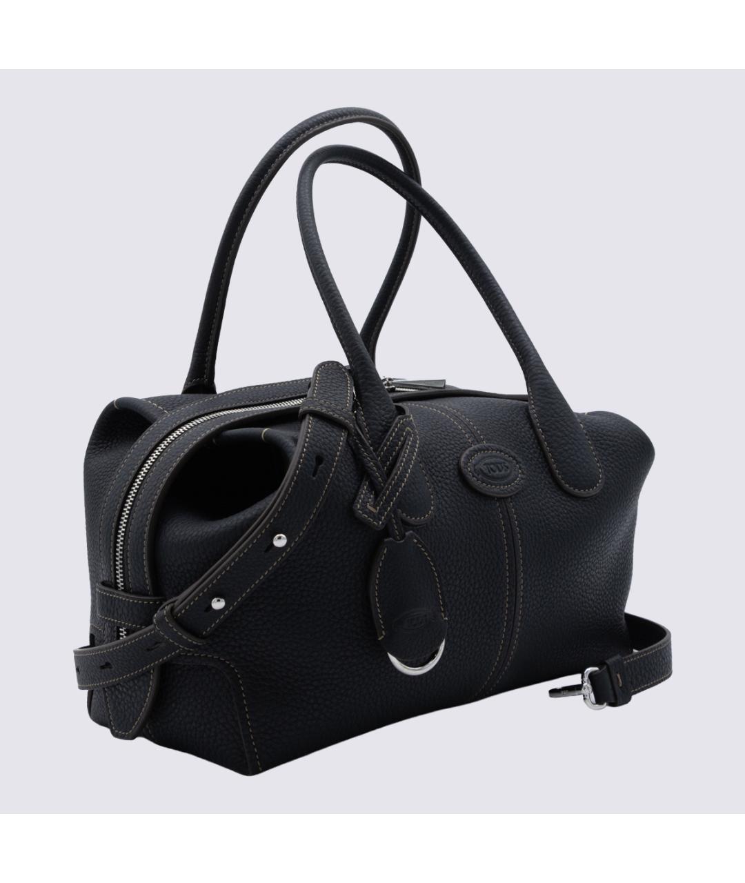TOD'S Черная кожаная сумка с короткими ручками, фото 2