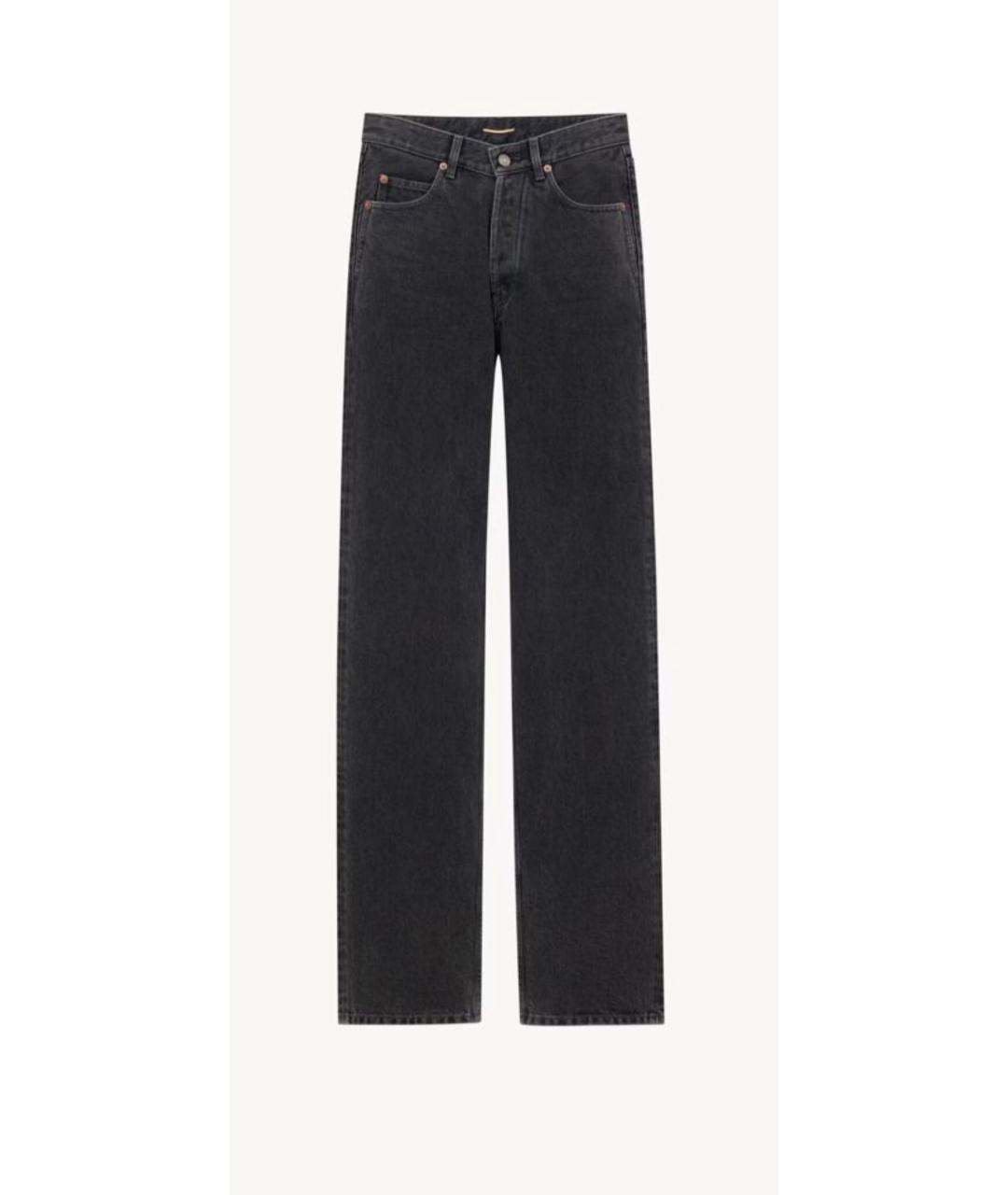 SAINT LAURENT Антрацитовые прямые джинсы, фото 6