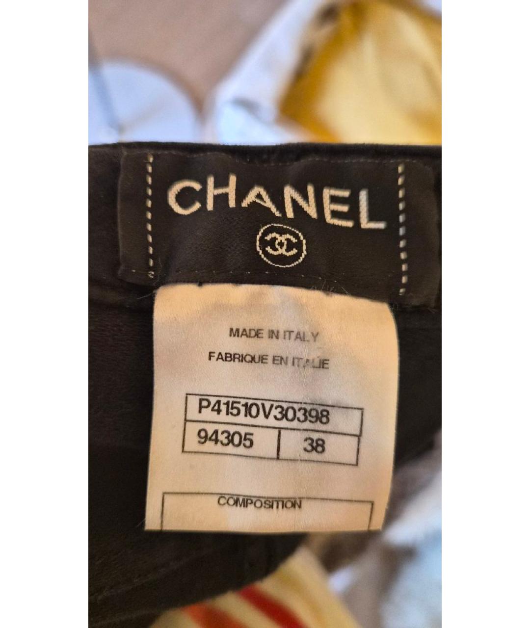 CHANEL Черные хлопковые прямые джинсы, фото 4