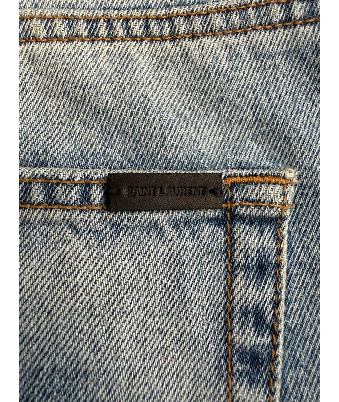SAINT LAURENT Голубые прямые джинсы, фото 5