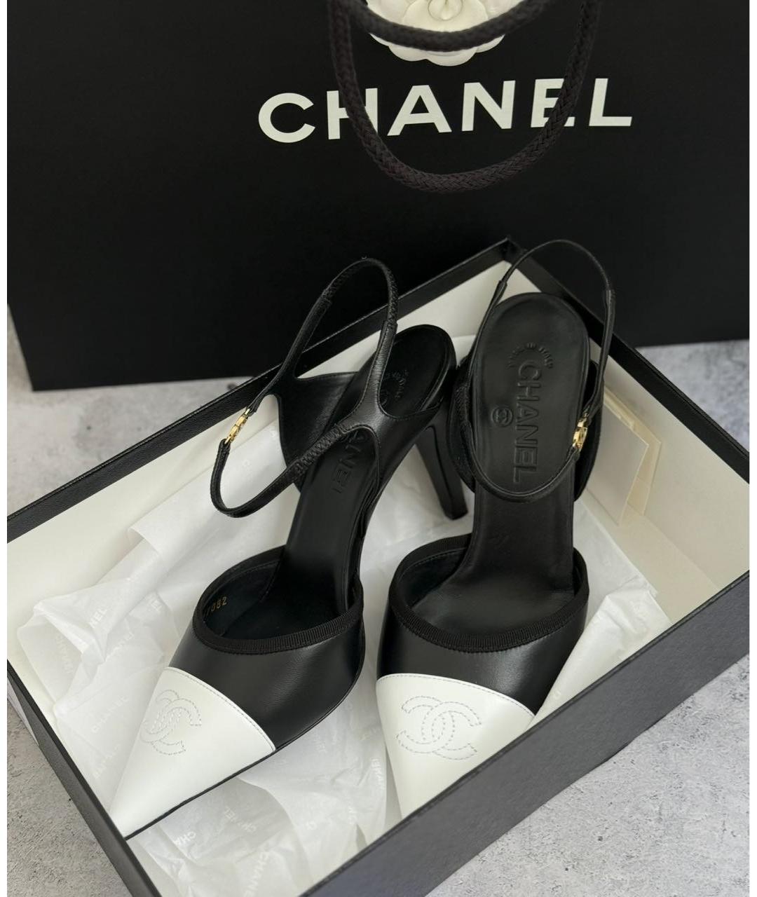 CHANEL Черные кожаные туфли, фото 4