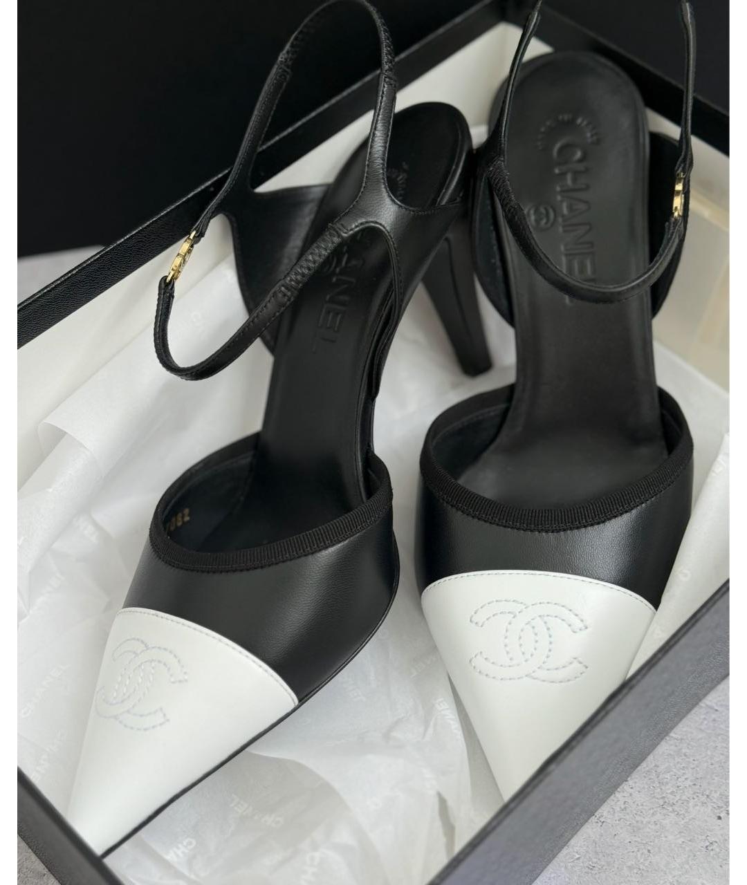 CHANEL Черные кожаные туфли, фото 3
