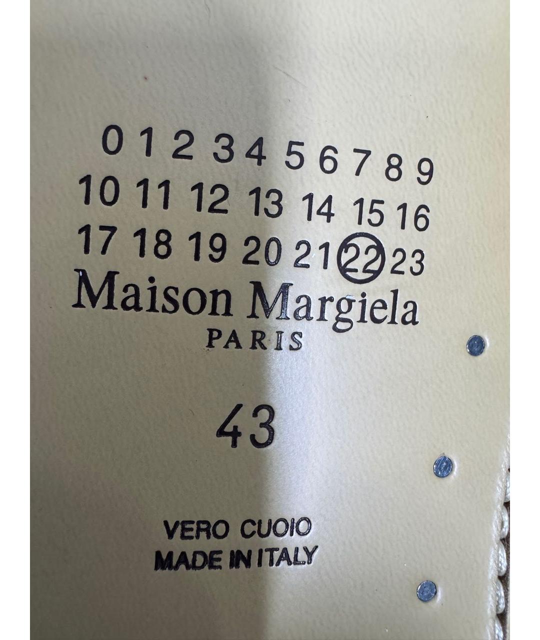MAISON MARGIELA Белые кожаные низкие ботинки, фото 6